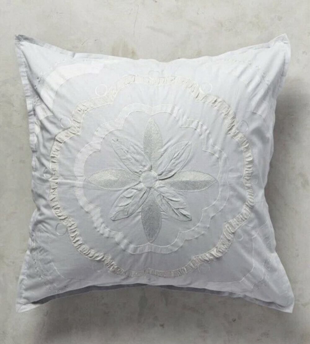 Anthropologie ARUSHA Euro Sham NEW light gray grey actual pic 👀